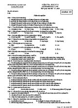 Đề kiểm tra học kì II môn Sinh học Lớp 11 (Ban nâng cao) - Mã đề 209 - Trường THPT Lê Lợi